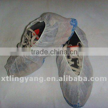 Disposable non-woven white durable PP+CPE shoe cover