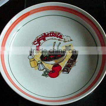 7'' pasta plate porcelain plate for pasta , promotional pasta plate in set