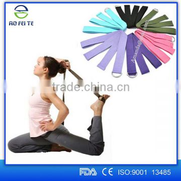 Hot new products for 2016 multi-color yoga strap ,exercise yoga strap ,D-Ring buckle cotton yoga strap