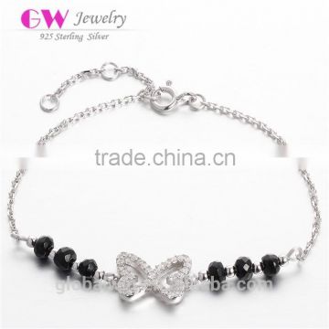 Black Sapphire Wedding Bracelet For Women New Brand Bracelet With Butterfly Jewelry