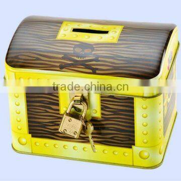 high quality with lock and key tin bank
