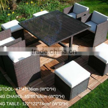 Outdoor Modern Plastic Flat Rattan Sofa Set