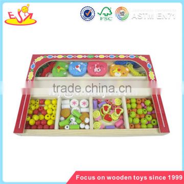 Wholesale beautiful wooden threading beads toy brain training wooden threading beads toy W11E002