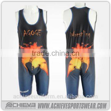 cheap sublimated wrestling singlets/ low cut custom wrestling singlet