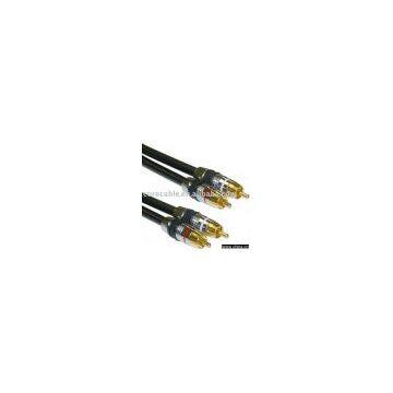 Premium Grade 24K Gold Stereo RCA Cable, AV cable, audio video cable, audio/video