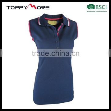 T056-3543N OEM Navy Cotton Pique Polo Shirt Sleeveles
