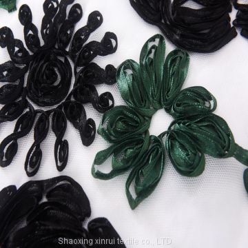 ribbon 3d embroidery lace fabric