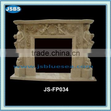 lady carved indoor louis marble fireplace