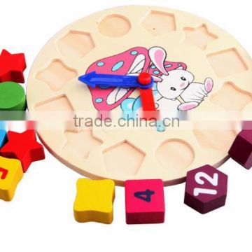 kids toy knob wooden puzzles clocks 3d diy wall bear craft small round wall clock educational clocks for toys