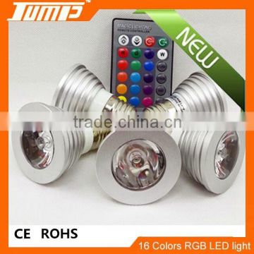 ShenZhen manufacturer E27 LED 16 colors spotlight IR remote LED light