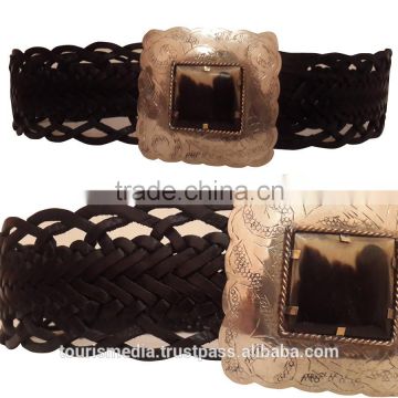 Handcrafted Moroccan braided leather belt Style 0010