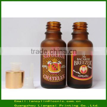 30ml amber boston round glass bottle with screw cap for essential oil