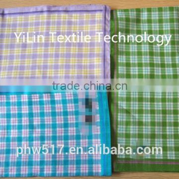 NO46 High quality 100% cotton handkerchief colours plaid satin handkerchief