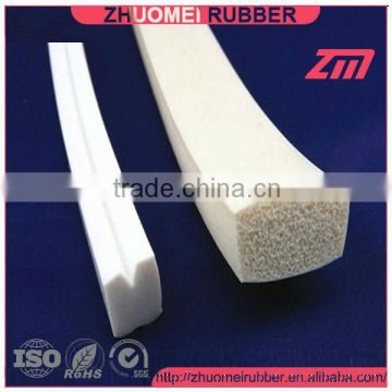 high quality silicone sponge rectangle cord in white color,Low density