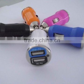 5V 2.1A+1A Mini Dual USB Car Charger For Iphone Ipad Ipod