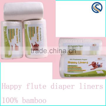 happy flute 2016 100% Biodegradable Diaper Nappy Liner Flushable Diaper Liner Eco-friendly