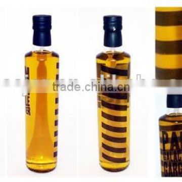 250ml and 500ml clear and round glass oil bottle
