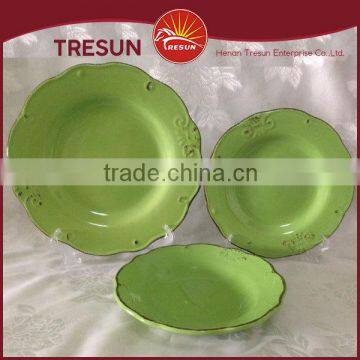hot design good quality color glazed 18pcs dinnerset with dots /dinner ware/tableware made in China