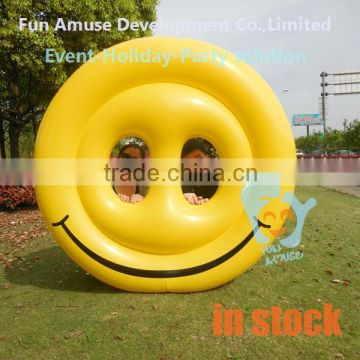High quality adult pool toys smile face pool float inflatable donut
