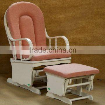 2013 baby TF04T white paint wood Glider Chair with ottoman