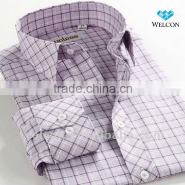100% cotton European style long sleeve plaid business dress latest fancy design men shirt fashion