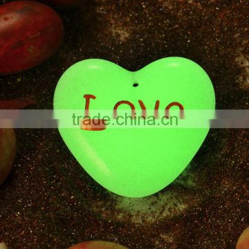 Heart-shaped orcustomed shape light-emitting stones glowing stone Fluorescent Turquoise Green G