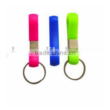 Fashionable different colours custom rubber key chains