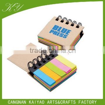 OEM logo printed colorful spiral sticky note pad