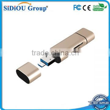 Sidiou Group USB Type-C Card reader 1*USB 2.0 Port + 1*USB Type-C Port + Micro USB Port Card reader with OTG adapter