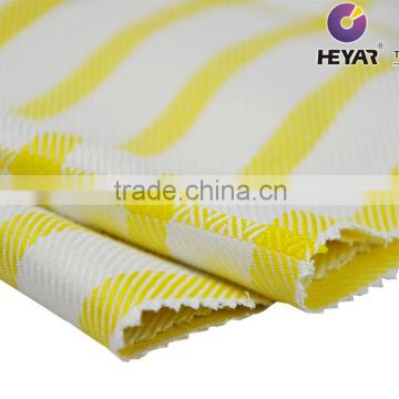 Bright Yellow and White Stripes Organic Fiber Bamboo Fabric