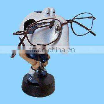 resin soccer eyeglasses stand statue