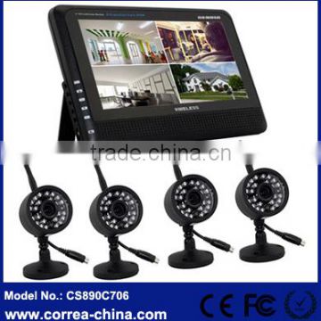Outdoor Weatherproof Camera and 7" LCD Monitor DVR Wireless CCTV Kits