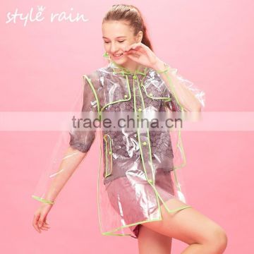 cheap and beautiful clear transparent eva raincoat manufacturer
