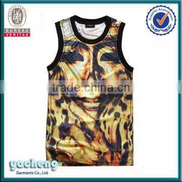 adult group man vest sublimatio tank top all over 3d printing vest/tank top sublimation 3d printing man vest wholesale clothing