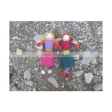 New design hand made pure wool felted doll design pin brooch/Nepal made felt pin brooch