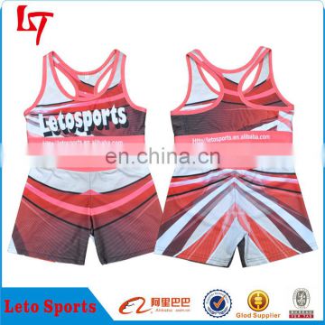 Customized sublimation wholesale sexy girl cheerleader top uniform