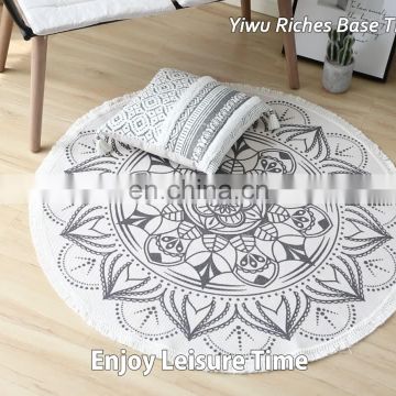 Modern  design living room decorative round floor mat indoor area carpet rug with lace