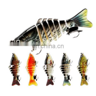 Amazon sell 3D uv hot printing  Multi section fish Bionic Jointed Fishing Lure 7 Sections Sinking Artificial Fish Lure