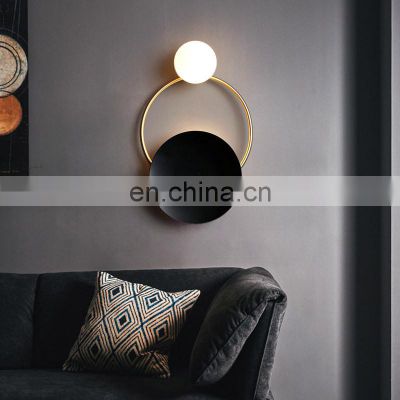 Nordic Simple Luxury Metal Glass Ball Wall Lamp for Bedroom Bedside Living Room Decoration Sconce
