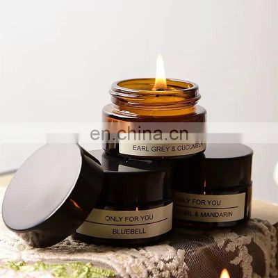 Whole Sales Empty Amber Glass Bottles 5ML 10ML 15ML 20ML 30ML 50ml 100ML 250ML Scented Candle Jar With Lids Holder Home Decor