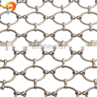 Decorative ring metal mesh for partition wall