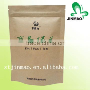 Brown kraft laminated paper pouch for tea packaging