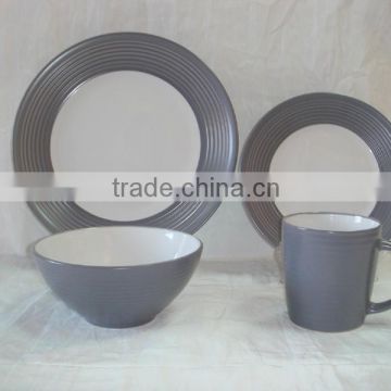 wholesale home appliances stoneware ceramic dinnerware 16pcs 2 tone color glazed ceramic tableware/ceramic dinner set/dinner set