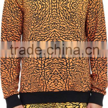 100% polyester Leopard all over print sweatshirt