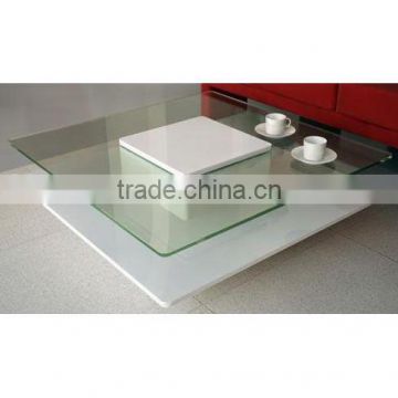 high glossy white modern MDF coffee table HK22B for home furniture