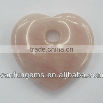 Natural rose quartz heart shape pendant