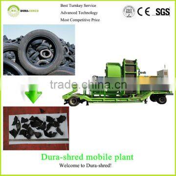 Dura-shred low cost waste tire recycling machine