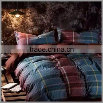 2016 Latest Design 100%cotton Yarn Dyed Plaid Style Duvet Cover and pillow covers