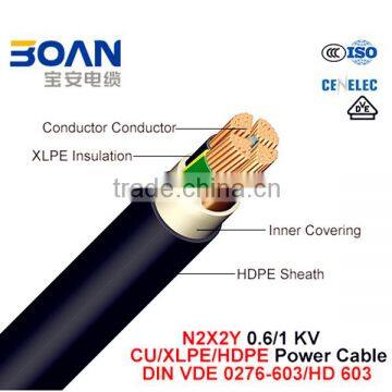 N2X2y Power Cable 0.6/1Kv Cu/XLPE/HDPE DIN VDE 0276-603/HD 603