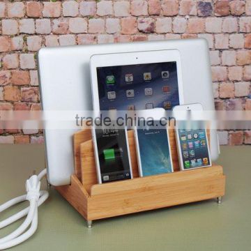 new design Charging Station and Dock with Built-in Power Strip Storage bamboo desk organizer pad and phone holder wholesale                        
                                                Quality Choice